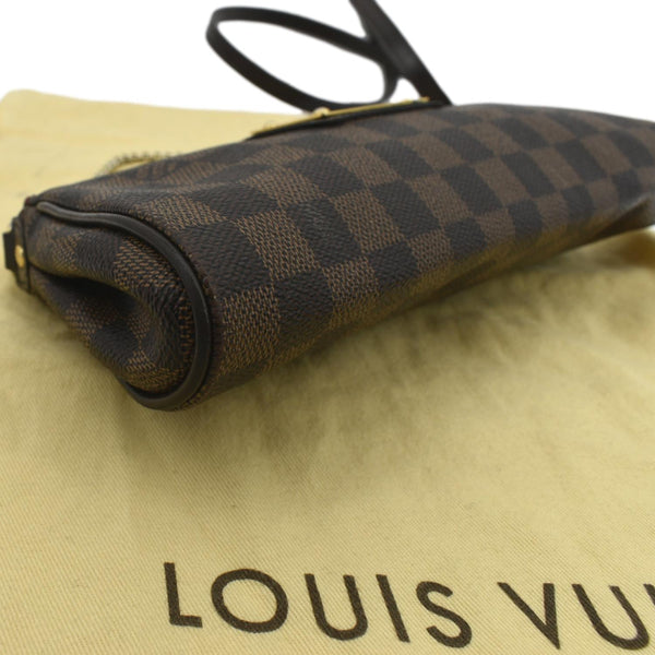 LOUIS VUITTON Eva Pochette Damier Ebene Clutch Crossbody Bag Brown