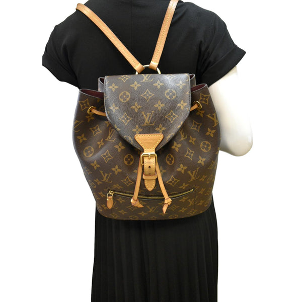 LOUIS VUITTON Montsouris NM Monogram Canvas Backpack Bag Brown