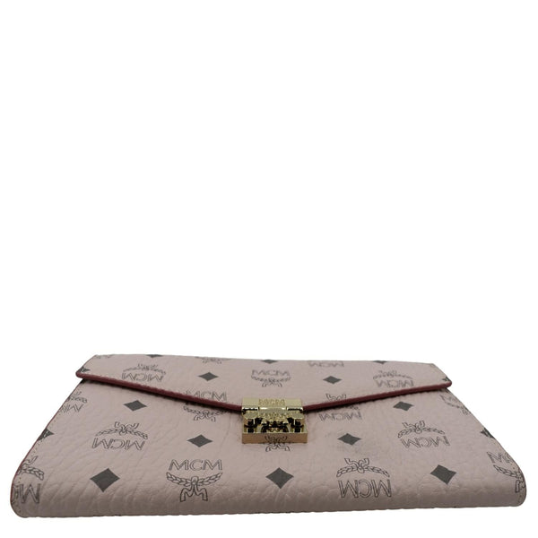 MCM Patricia Visetos Leather Crossbody Wallet Powder - Bottom