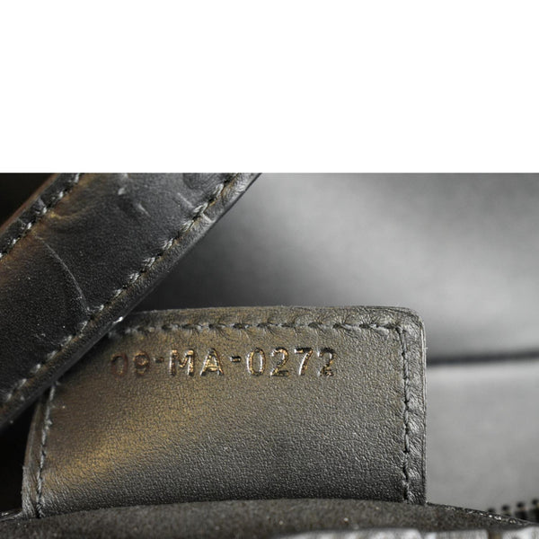 CHRISTIAN DIOR Saddle Oblique Embossed Calfskin Satchel Bag Black