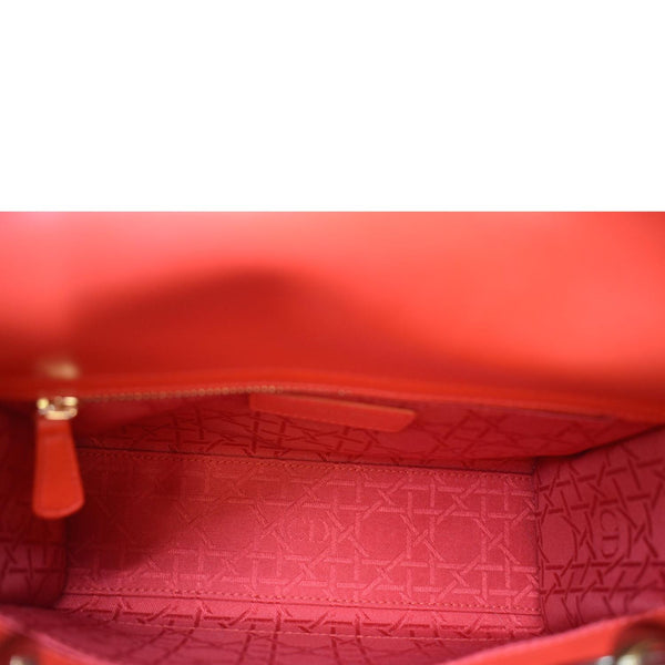 CHRISTIAN DIOR MY ABCDior Small Cannage Lambskin Leather Shoulder Bag Red