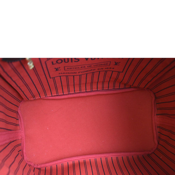 LOUIS VUITTON Neverfull MM Damier Ebene Tote Bag Brown