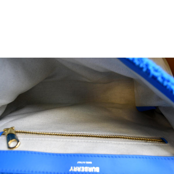 BURBERRY Lola Medium Towel Leather Shoulder Bag Blue