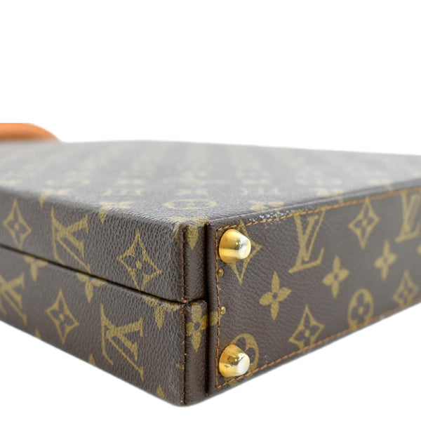 LOUIS VUITTON Attache Case Vertical Monogram Canvas Briefcase Brown