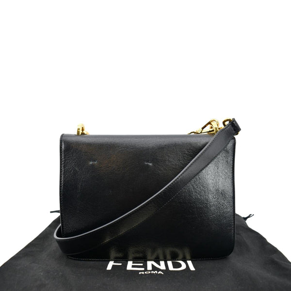 Fendi Kan U Leather Shoulder Bag in Black Color - Back