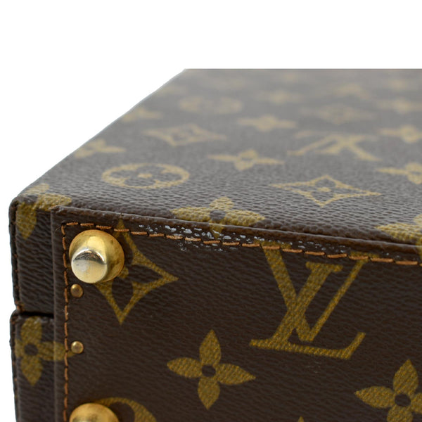 LOUIS VUITTON Attache Case Vertical Monogram Canvas Briefcase Brown