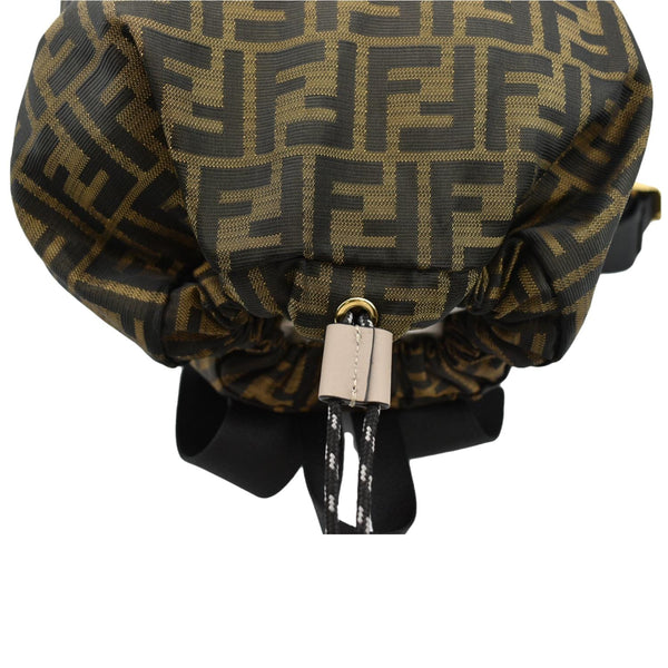 FENDI Convertible Monogram Canvas Backpack Bag Khaki