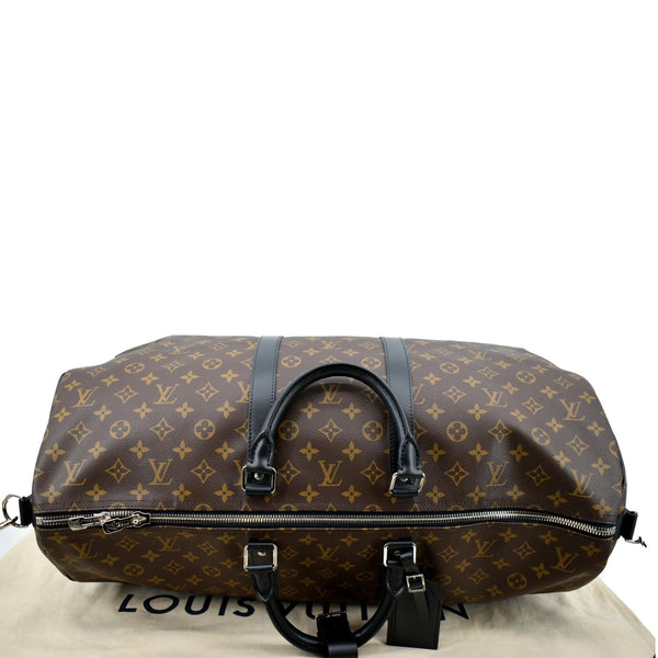 LOUIS VUITTON Keepall Bandouliere 55 Monogram Canvas Travel Bag Brown