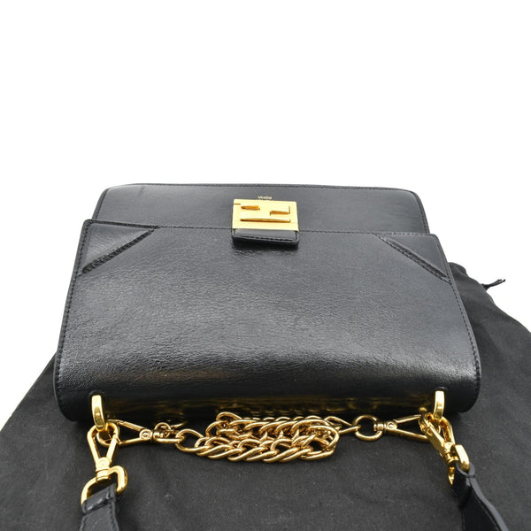 Fendi Kan U Leather Shoulder Bag in Black Color - Top