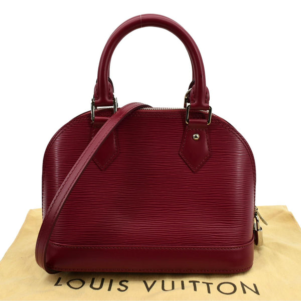 LOUIS VUITTON Alma BB Epi Leather Satchel Crossbody Bag Red