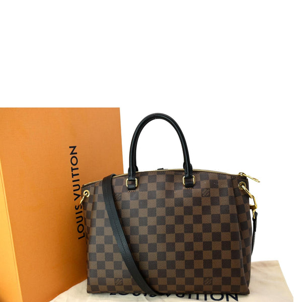LOUIS VUITTON Odeon MM Damier Ebene Tote Bag Black/Brown