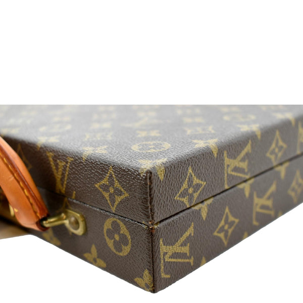 LOUIS VUITTON Attache Case Vertical Monogram Canvas Briefcase Brown