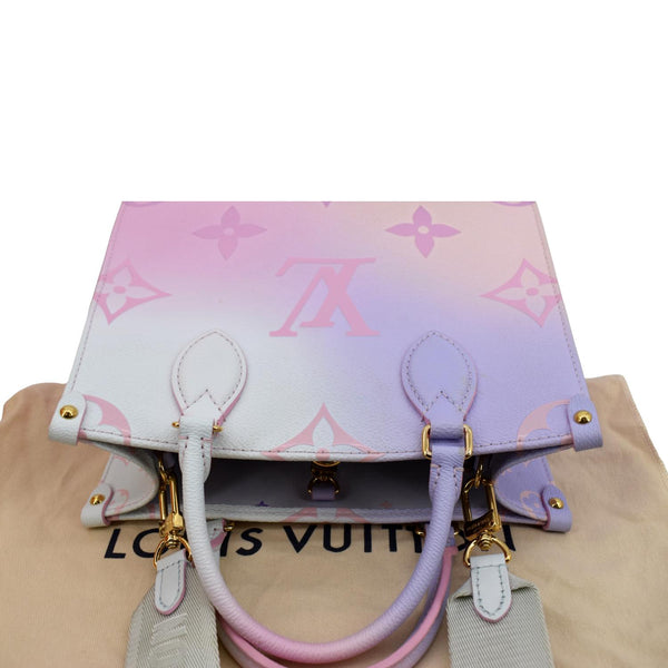 LOUIS VUITTON Women Onthego PM Monogram Coated Canvas Tote Sunrise Pastel