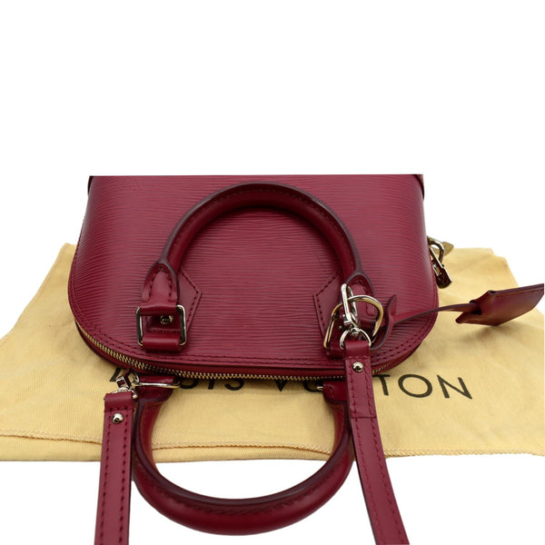 LOUIS VUITTON Alma BB Epi Leather Satchel Crossbody Bag Red