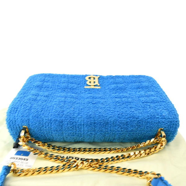 BURBERRY Lola Medium Towel Leather Shoulder Bag Blue