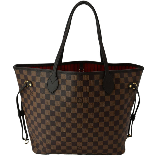 LOUIS VUITTON Neverfull MM Damier Ebene Tote Bag Brown