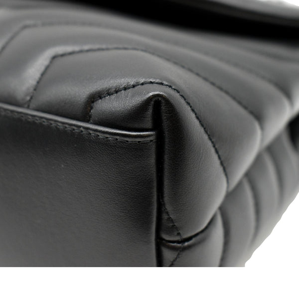 YVES SAINT LAURENT Loulou Small Calfskin Leather Shoulder Bag Black