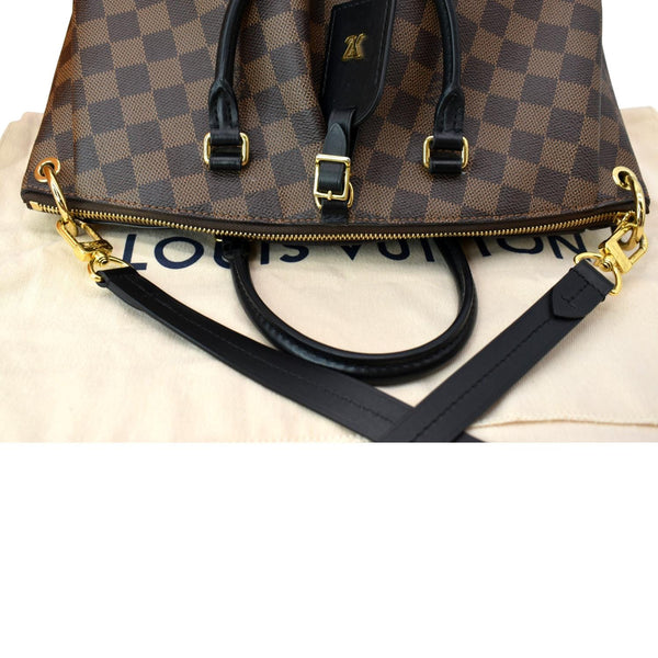 LOUIS VUITTON Odeon MM Damier Ebene Tote Bag Black/Brown
