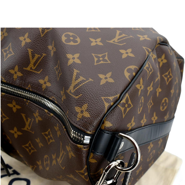 LOUIS VUITTON Keepall Bandouliere 55 Monogram Canvas Travel Bag Brown