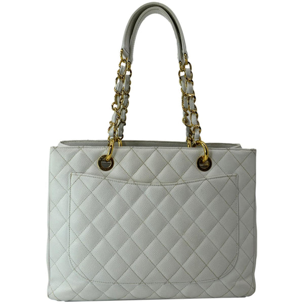 CHANEL Grand Shopping GST Caviar Leather Tote Bag White