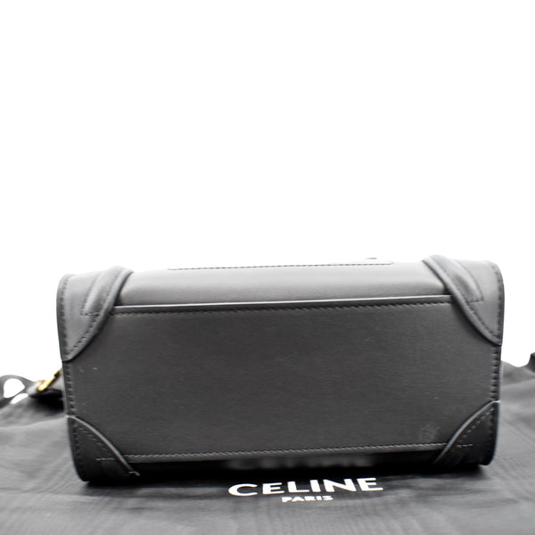 CELINE Nano Luggage Smooth Leather Tote Crossbody Bag Black