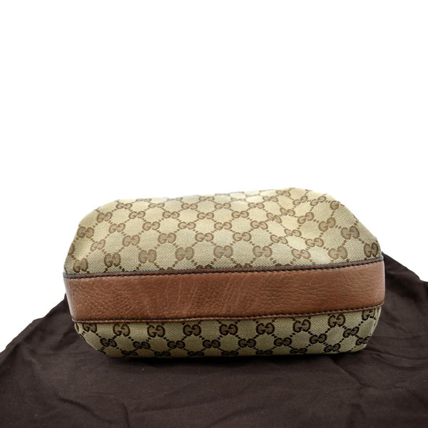 Gucci Bamboo Bar GG Monogram Canvas Hobo Bag in Brown - Bottom