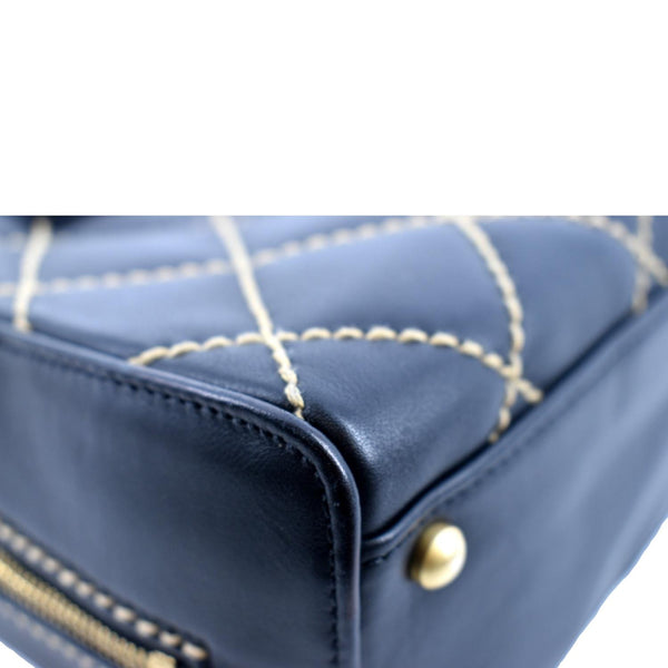 CHANEL CC Wild Stitch Vintage Calfskin Leather Tote Bag Black