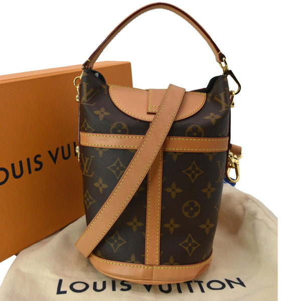 LOUIS VUITTON Monogram Canvas Duffle Shoulder Bag Brown