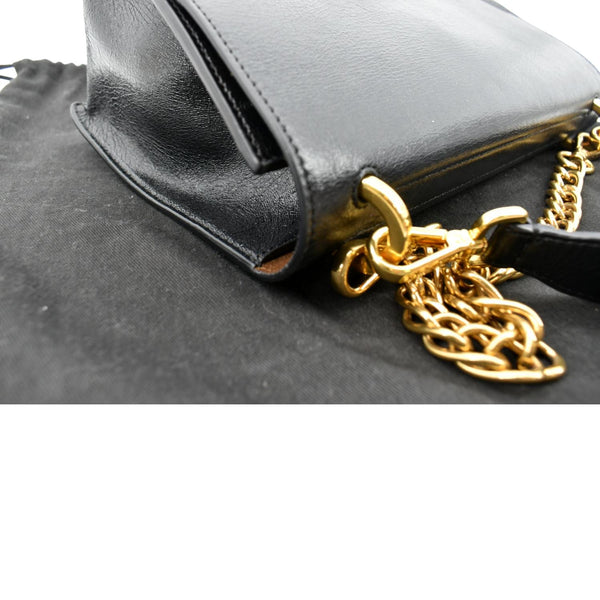 Fendi Kan U Leather Shoulder Bag in Black Color - Right Side