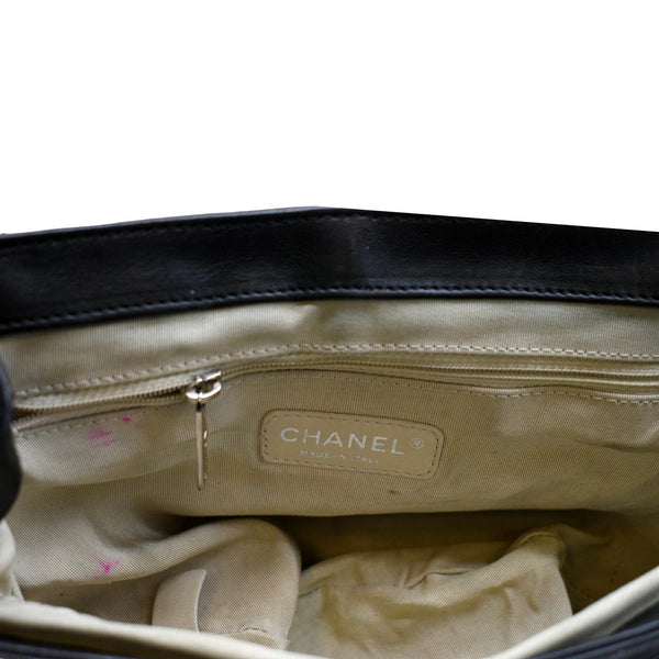 CHANEL CC Chain Around Flap Quilted Leather Crossbody Bag Black