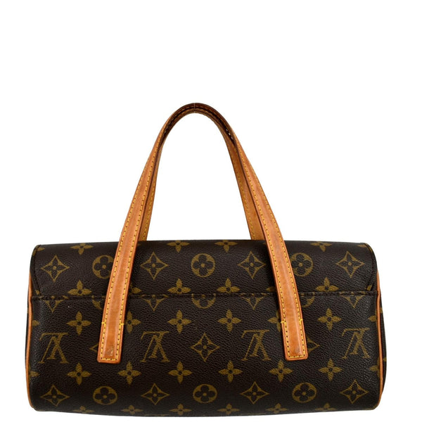 LOUIS VUITTON Sonatine Monogram Canvas Satchel Bag Brown