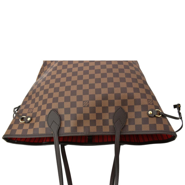 LOUIS VUITTON Neverfull MM Damier Ebene Tote Bag Brown