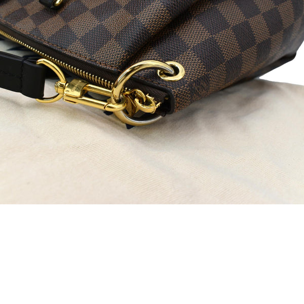 LOUIS VUITTON Odeon MM Damier Ebene Tote Bag Black/Brown