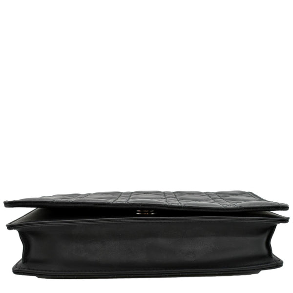 CHRISTIAN DIOR Lady Dior Cannage Leather Crossbody Chain wallet Black