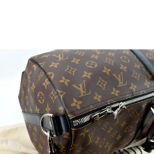 LOUIS VUITTON Keepall Bandouliere 55 Monogram Canvas Travel Bag Brown