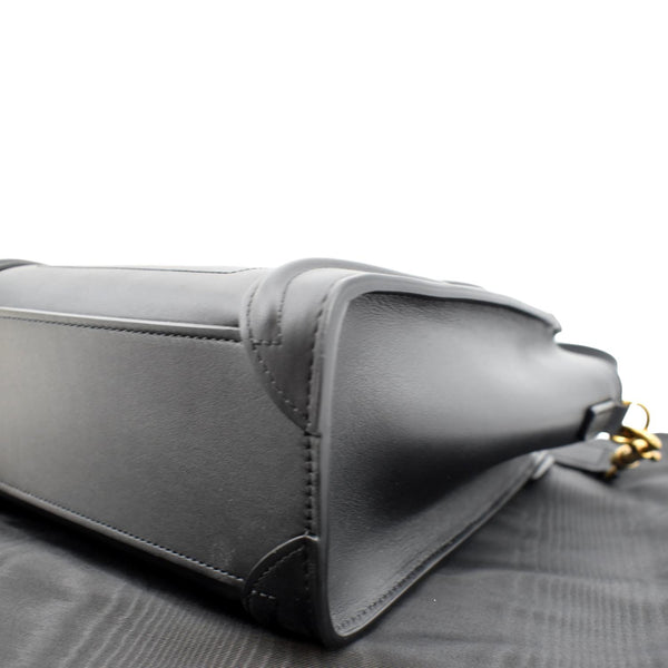 CELINE Nano Luggage Smooth Leather Tote Crossbody Bag Black