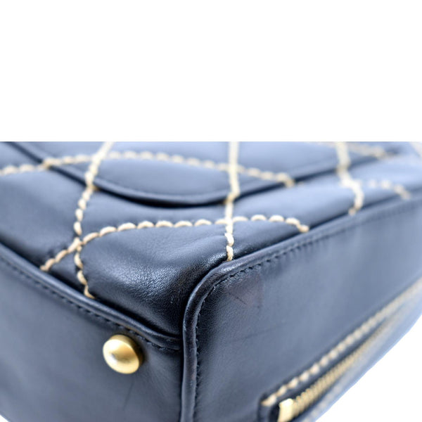 CHANEL CC Wild Stitch Vintage Calfskin Leather Tote Bag Black