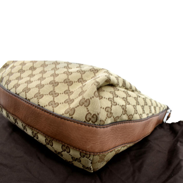 Gucci Bamboo Bar GG Monogram Canvas Hobo Bag in Brown - Bottom Right