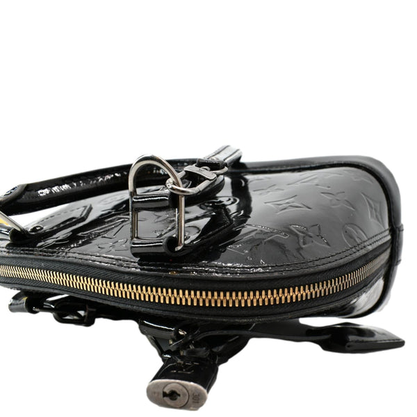 LOUIS VUITTON Alma BB Vernis Leather Satchel Crossbody Bag Black