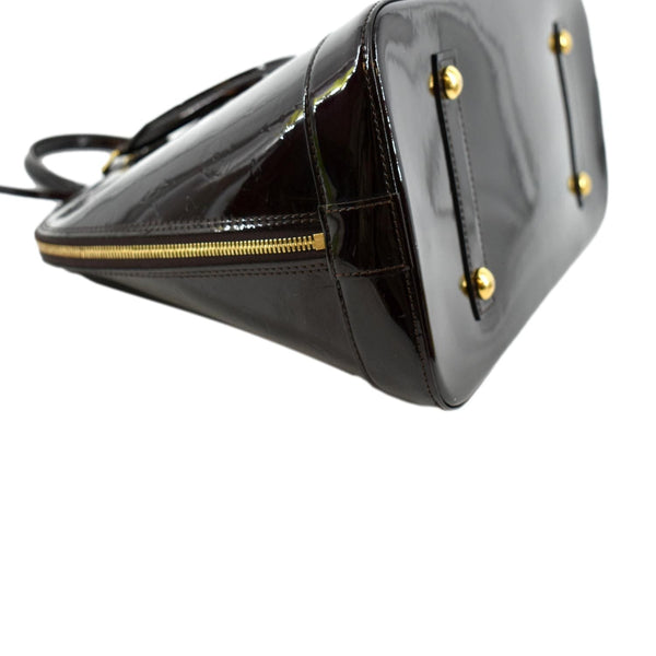 Louis Vuitton Alma GM Monogram Vernis Satchel Bag - Bottom Left