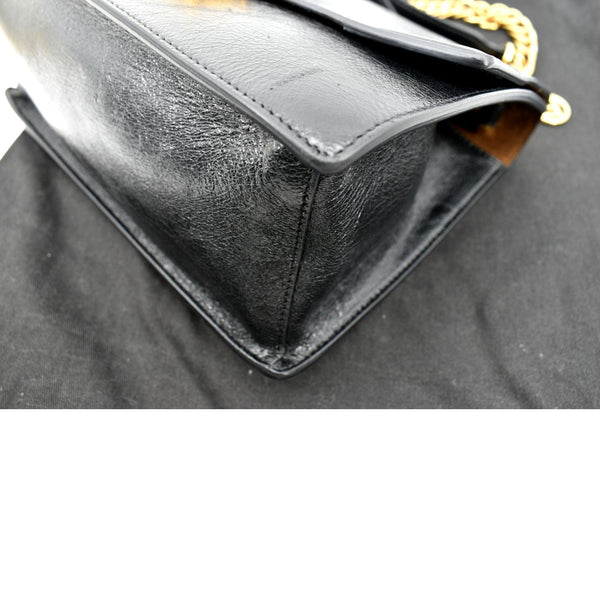 Fendi Kan U Leather Shoulder Bag in Black Color - Bottom Right