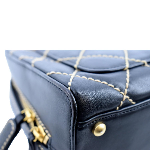 CHANEL CC Wild Stitch Vintage Calfskin Leather Tote Bag Black