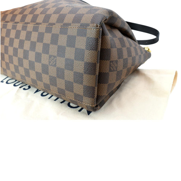 LOUIS VUITTON Odeon MM Damier Ebene Tote Bag Black/Brown