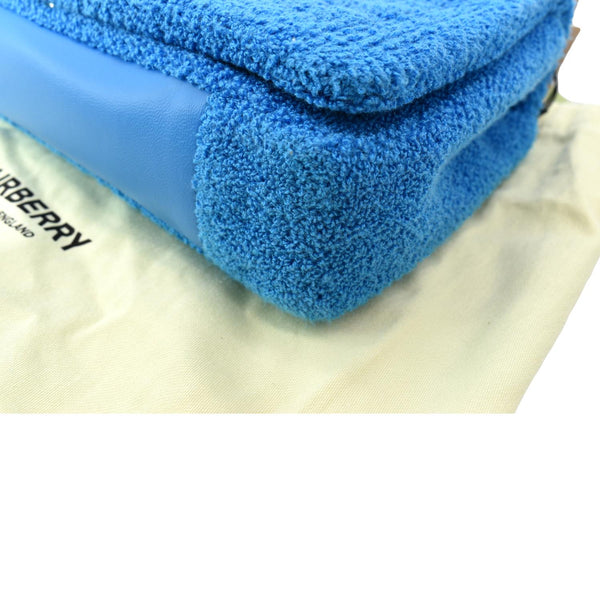 BURBERRY Lola Medium Towel Leather Shoulder Bag Blue