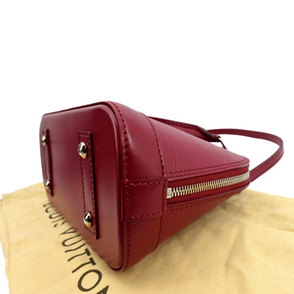 LOUIS VUITTON Alma BB Epi Leather Satchel Crossbody Bag Red