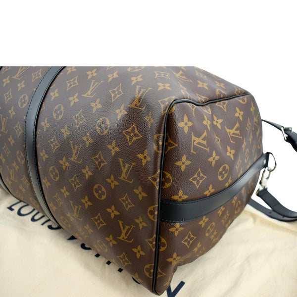 LOUIS VUITTON Keepall Bandouliere 55 Monogram Canvas Travel Bag Brown