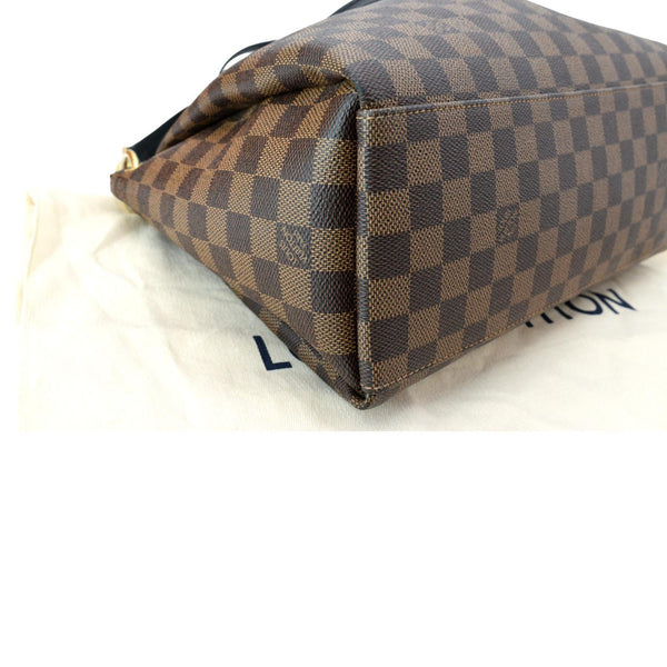 LOUIS VUITTON Odeon MM Damier Ebene Tote Bag Black/Brown