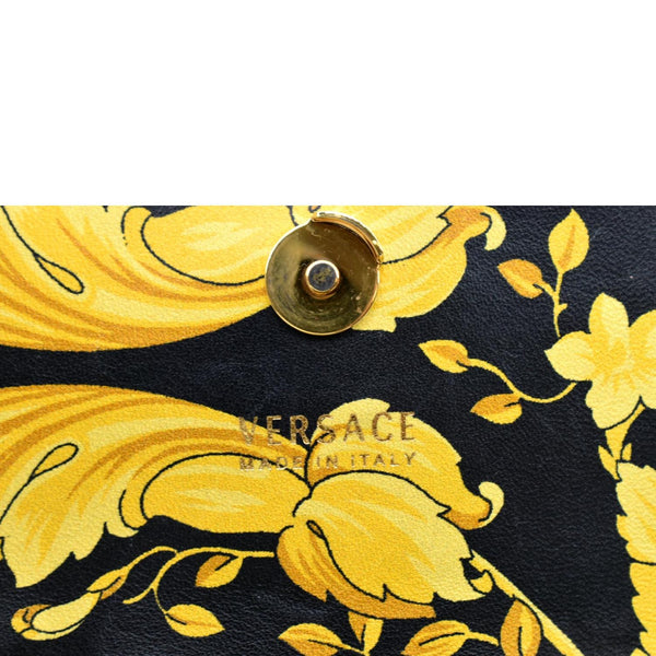 Versace Virtus Leather Crossbody Phone Pouch in Black - Button