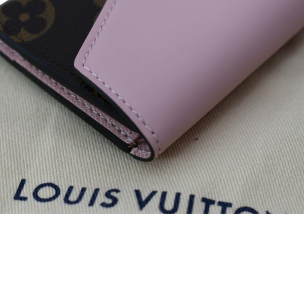 LOUIS VUITTON Monogram Leather Zoe Wallet Rose Ballerine Pink