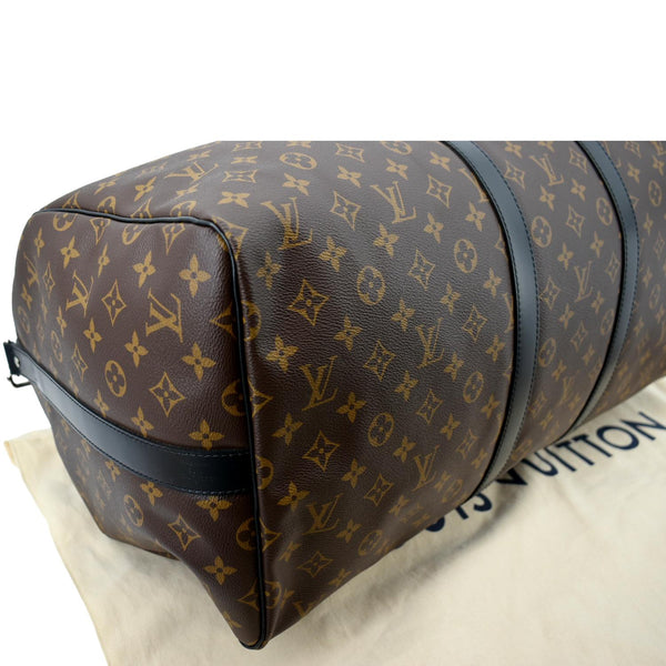 LOUIS VUITTON Keepall Bandouliere 55 Monogram Canvas Travel Bag Brown